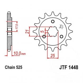 Ritzel 13Z Teilung 525 grobverzahnt 5 Innendurchmesser 21/25