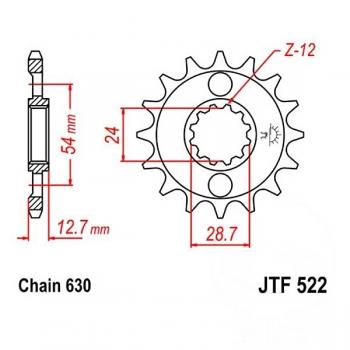 Ritzel 14Z Teilung 630 feinverzahnt Innendurchmesser 24/28.5