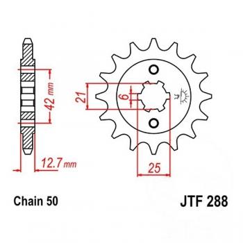 Ritzel 16Z Teilung 530 grobverzahnt 6 Innendurchmesser 21/25