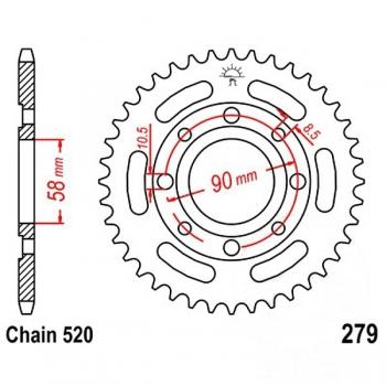 Kettenrad 32Z Teilung 520 Innendurchmesser 058 Lochkreis 090