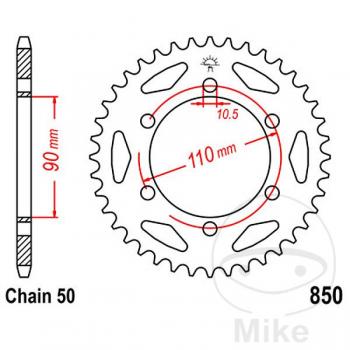 Kettenrad 34Z Teilung 530 Innendurchmesser 090 Lochkreis 110