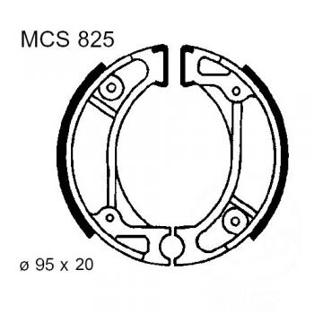 Bremsbacken hinten TRW Lucas MCS825 ohne Federn