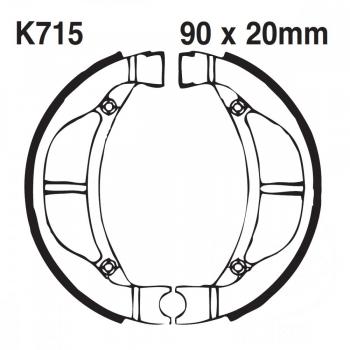 Bremsbacken hinten EBC Grooved K715G inkl. Federn