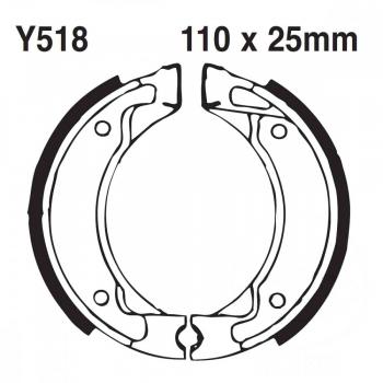 Bremsbacken hinten EBC Grooved Y518G inkl. Federn