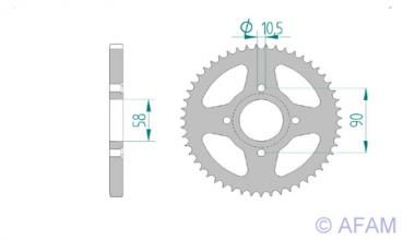 Kettenrad Stahl Teilung 428, Zähne 42