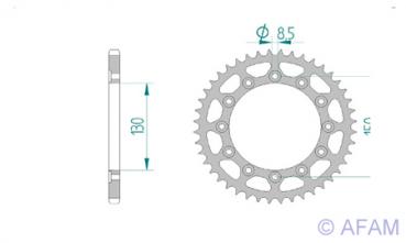 AFAM Kettenrad Stahl Teilung 520, Zähne 50