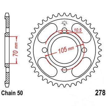 Kettenrad Stahl Teilung 530, Zähne 38