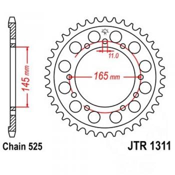 Kettenrad Stahl Teilung 525, Zähne 44