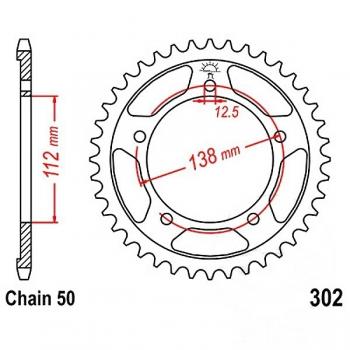 Kettenrad Stahl Teilung 530, Zähne 41