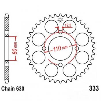 Kettenrad Stahl Teilung 630, Zähne 41