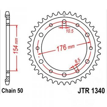 Kettenrad Stahl Teilung 530, Zähne 43