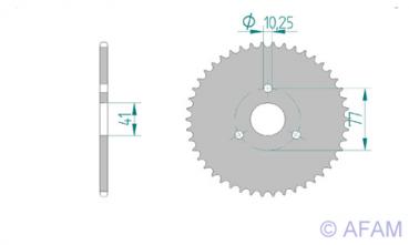 AFAM Kettenrad Alu Teilung 415, Zähne 38