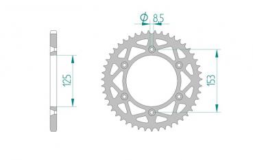 Kettenrad Alu Teilung 520, Zähne 44