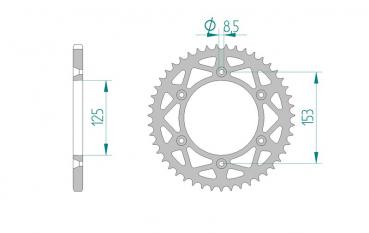 AFAM Schlamm Kettenrad Alu Teilung 520, Zähne 54