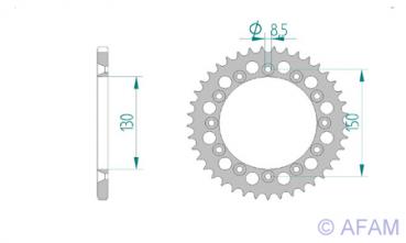 AFAM Kettenrad Alu Teilung 520, Zähne 42