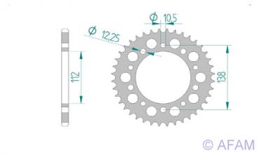 AFAM Kettenrad Alu Teilung 520, Zähne 52