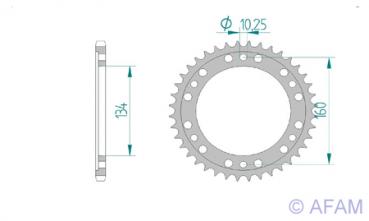 AFAM Kettenrad Alu Teilung 520, Zähne 40