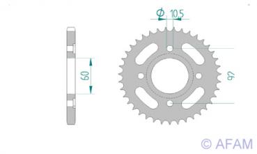 Kettenrad Stahl Teilung 428, Zähne 39