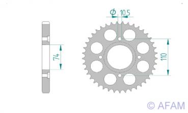 Kettenrad Stahl Teilung 530, Zähne 41