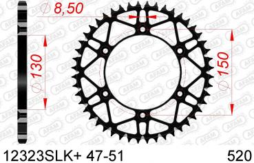 AFAM SLK Kettenrad Stahl Teilung 520, Zähne 47