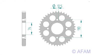 Kettenrad Stahl Teilung 530, Zähne 36