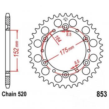 Kettenrad Stahl Teilung 520, Zähne 41