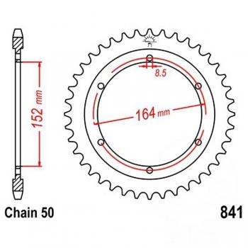 Kettenrad Stahl Teilung 530, Zähne 42