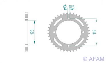 Kettenrad Stahl Teilung 520, Zähne 48