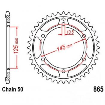 Kettenrad Stahl Teilung 530, Zähne 46