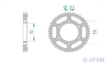 Kettenrad Stahl Teilung 530, Zähne 48