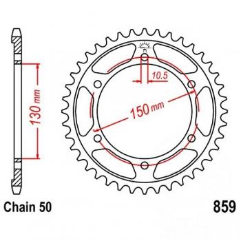 Kettenrad Stahl Teilung 530, Zähne 39