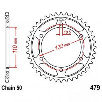 Kettenrad Stahl Teilung 530, Zähne 42
