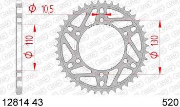 Kettenrad Stahl Teilung 520, Zähne 43