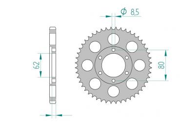 AFAM Kettenrad Alu Teilung 428 XT 225 92-96, Zähne 51