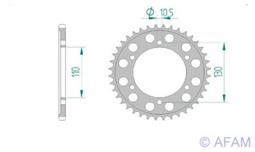 AFAM Kettenrad Alu, hard, Teilung 520, Zähne 43