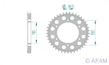 AFAM Kettenrad Alu Teilung 525 YZF R1, Zähne 44