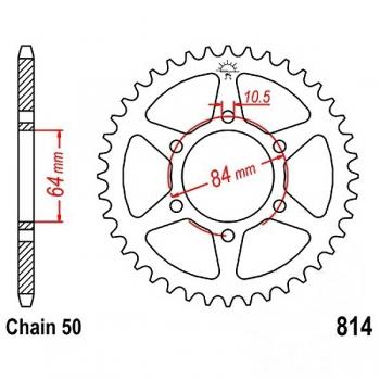 Kettenrad Stahl Teilung 530, Zähne 42