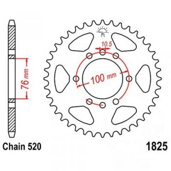 Kettenrad Stahl Teilung 520, 42 Zähne