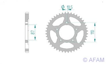 Kettenrad Stahl Teilung 525, Zähne 42