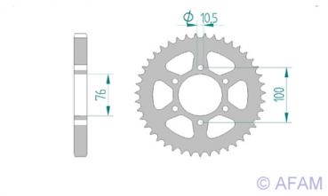 Kettenrad Stahl Teilung 530, Zähne 50