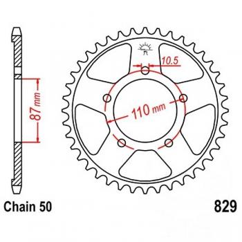 Kettenrad Stahl Teilung 530, Zähne 46