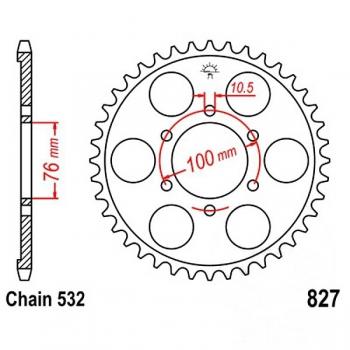 Kettenrad Stahl Teilung 532, Zähne 52