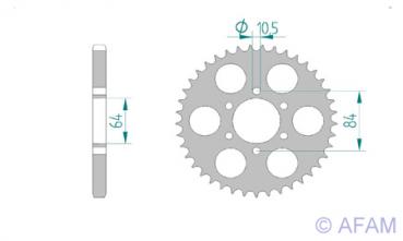 AFAM Kettenrad Alu Teilung 525, Zähne 41