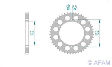 AFAM Kettenrad Alu Teilung 520, Zähne 48