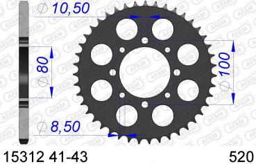 AFAM Kettenrad Alu Teilung 520, Zähne 43