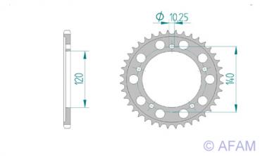 AFAM Kettenrad Alu Teilung 520, Zähne 41