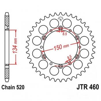 Kettenrad Stahl Teilung 520, Zähne 42