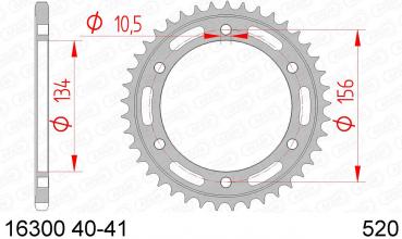 Kettenrad Stahl Teilung 520, Zähne 41