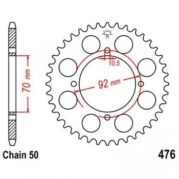 Kettenrad Stahl Teilung 530, Zähne 40