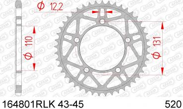 AFAM RLK Kettenrad Stahl Teilung 520, Zähne 43